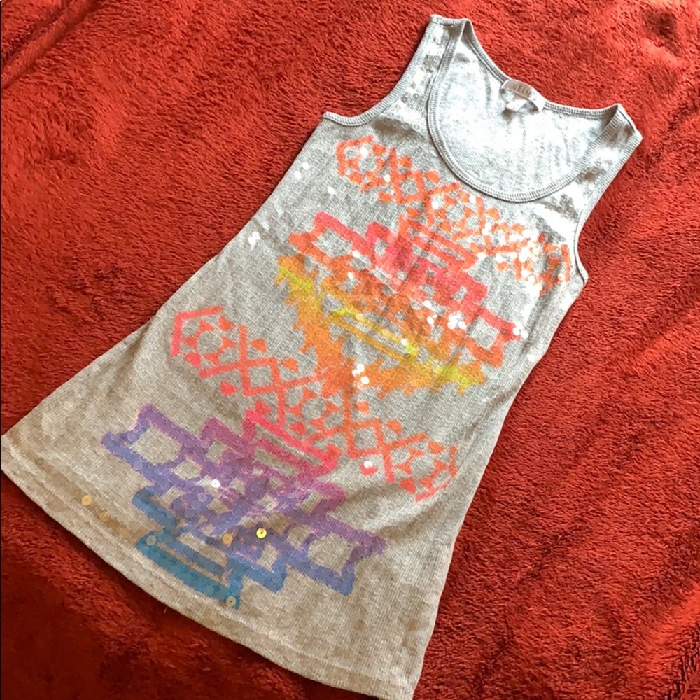Tank top with sequins